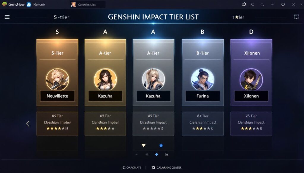 genshin impact best characters tier list